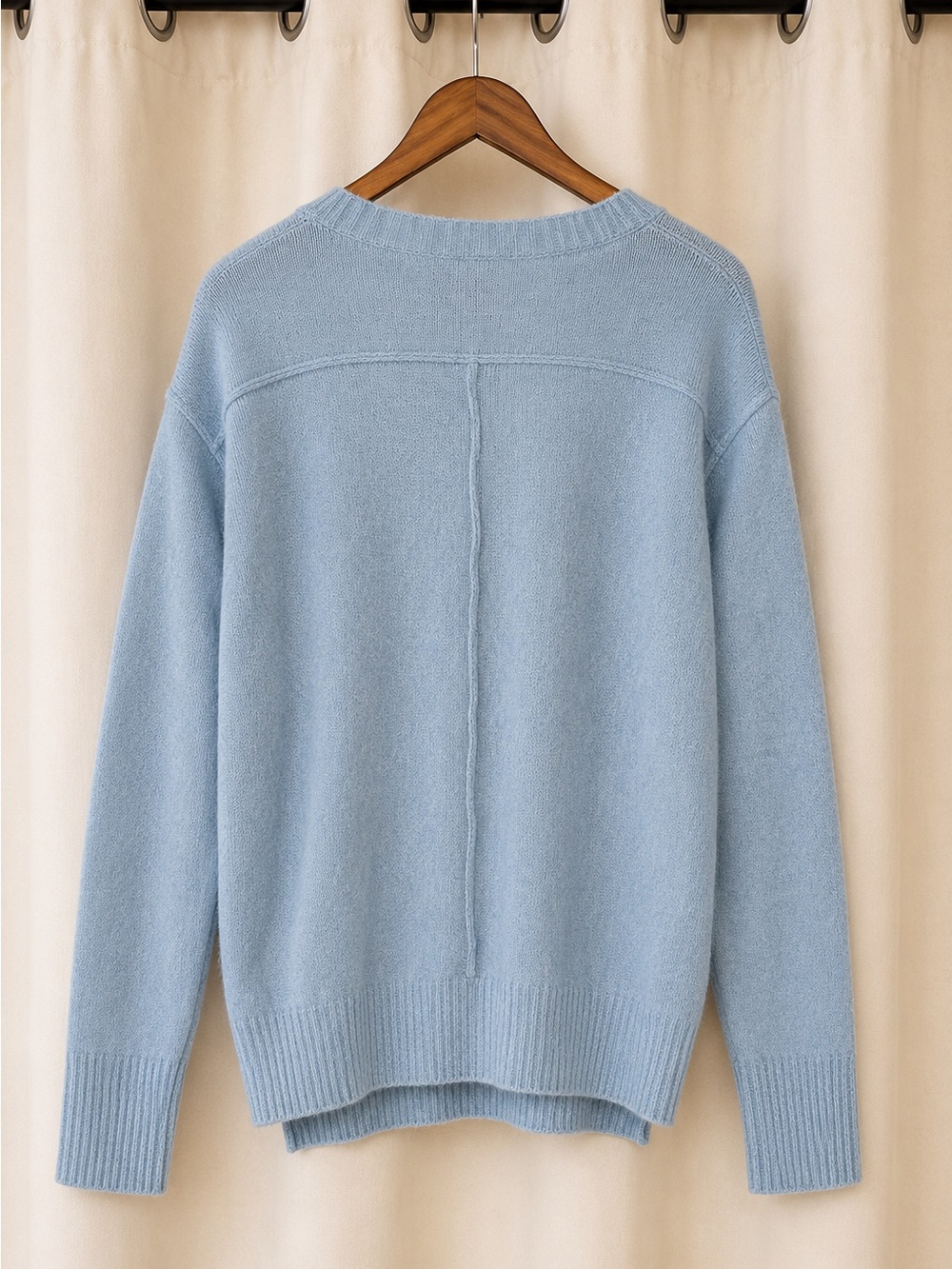 Magnolia Light Blue V-Neck Knit Sweater - Picture 2 of 3